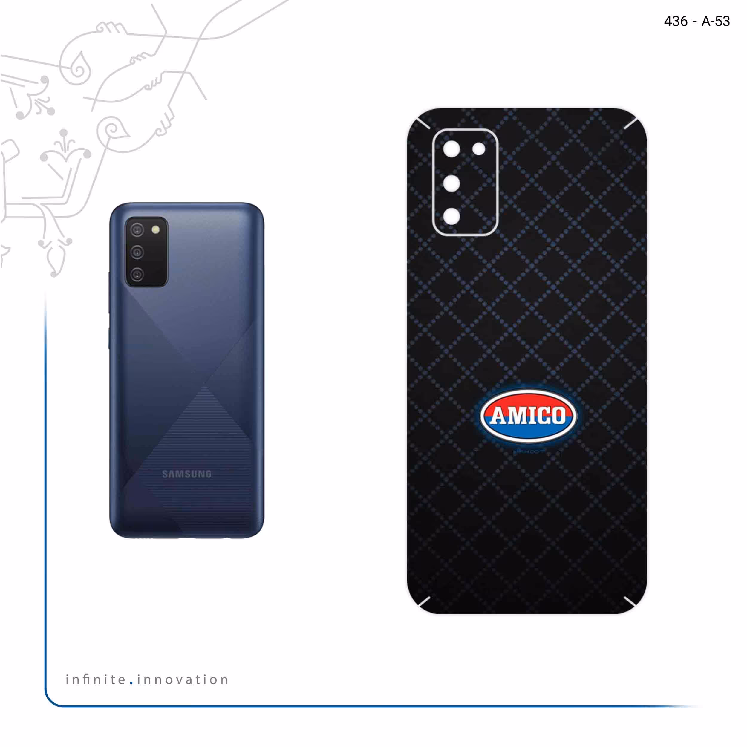 برچسب پوششی ماهوت مدل AMICO مناسب برای گوشی موبایل سامسونگ Galaxy A02S