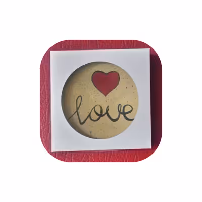 بشقاب دیوارکوب سفالی طرح قلب کد 128