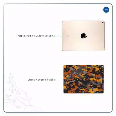برچسب پوششی ماهوت مدل Army-Autumn-pixel مناسب برای تبلت اپل iPad Air 2 2014 A1567