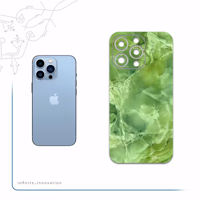 برچسب پوششی ماهوت مدل Green-Crystal-Marble مناسب برای گوشی موبایل اپل iPhone 13 Pro Max