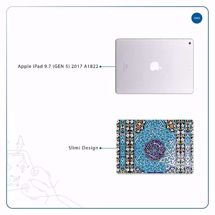 برچسب پوششی ماهوت مدل Iran-Tile7 مناسب برای تبلت اپل iPad 9.7 (GEN 5) 2017 A1822