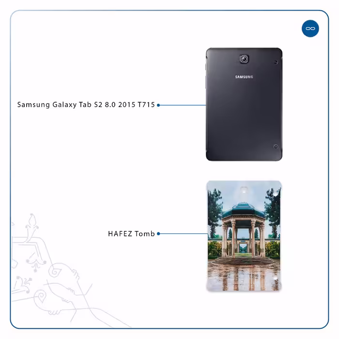 برچسب پوششی ماهوت مدل HAFEZ-Tomb مناسب برای تبلت سامسونگ Galaxy Tab S2 8.0 2015 T715