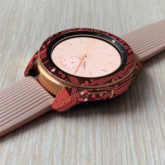 برچسب ماهوت طرح Red Printed Circuit Board مناسب برای ساعت هوشمند سامسونگ Watch4 Classic 42mm