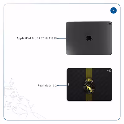 برچسب پوششی ماهوت مدل Real-Madrid-2 مناسب برای تبلت اپل iPad Pro 11 2018 A1979