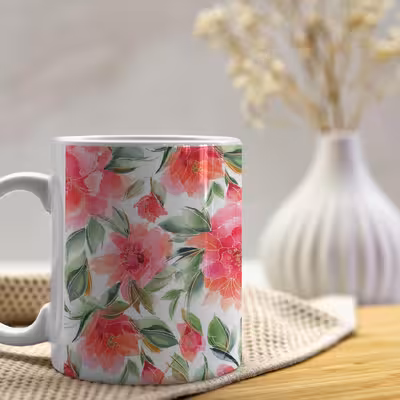 ماگ مدل گلهای بهاری کد Pink01