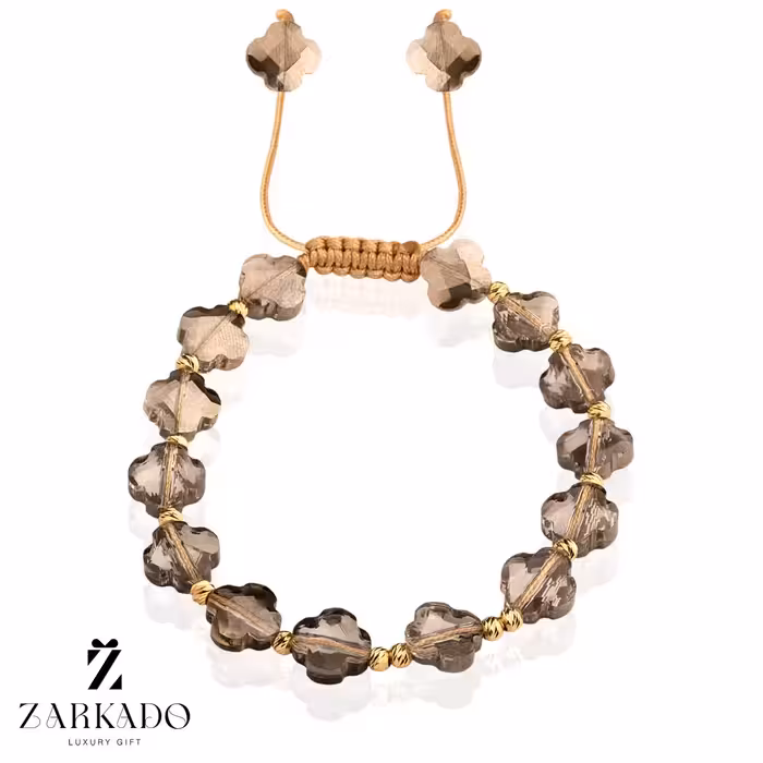 دستبند سنگی و طلا طرح ونکلیف درشت و گوی طلا البرنادو