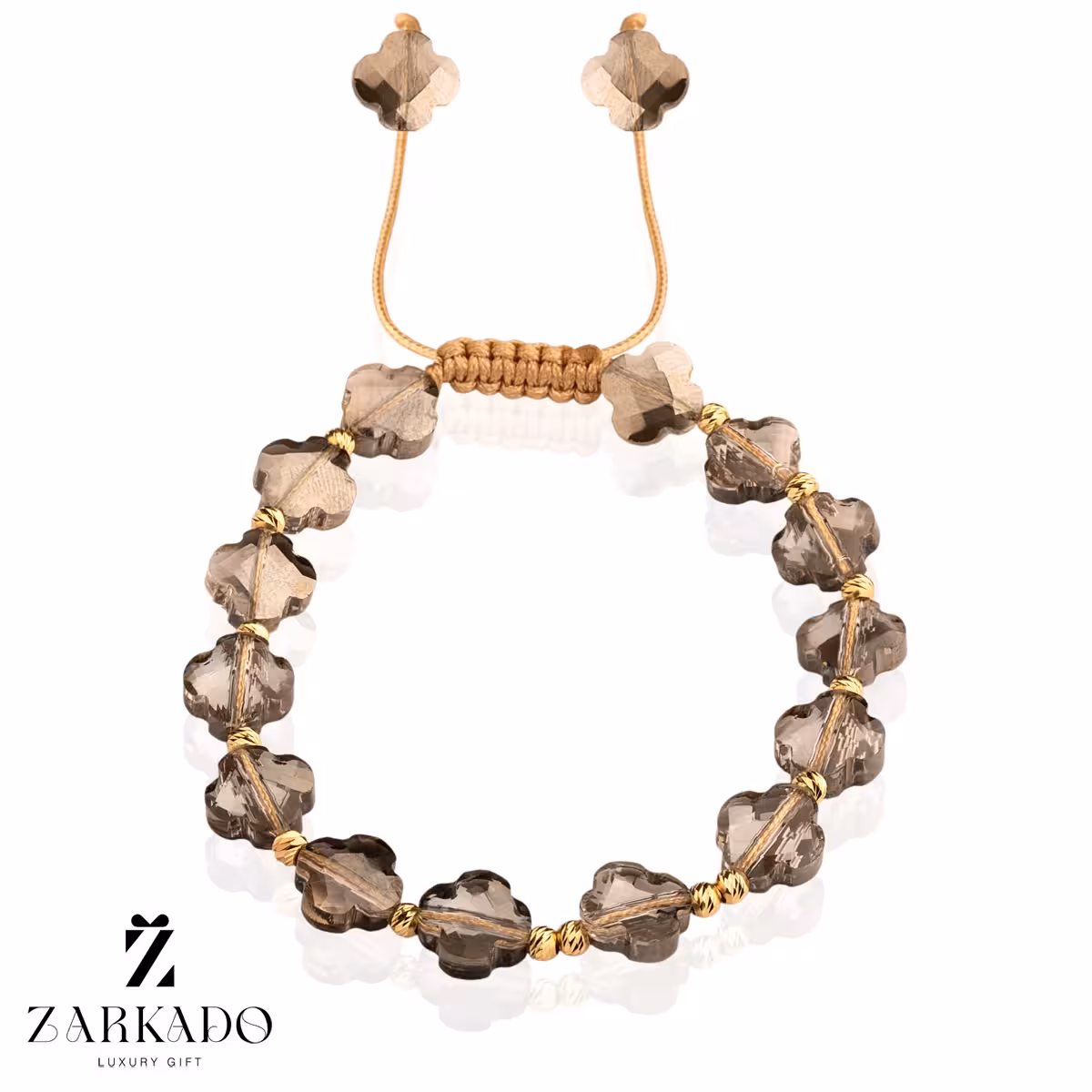 دستبند سنگی و طلا طرح ونکلیف درشت و گوی طلا البرنادو