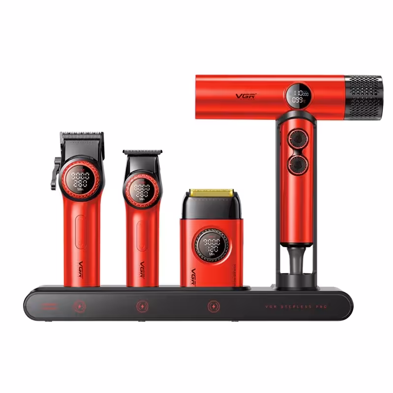 ست ماشین اصلاح حرفهای VGR SUPER POWER Stepless Pro 4-in-1