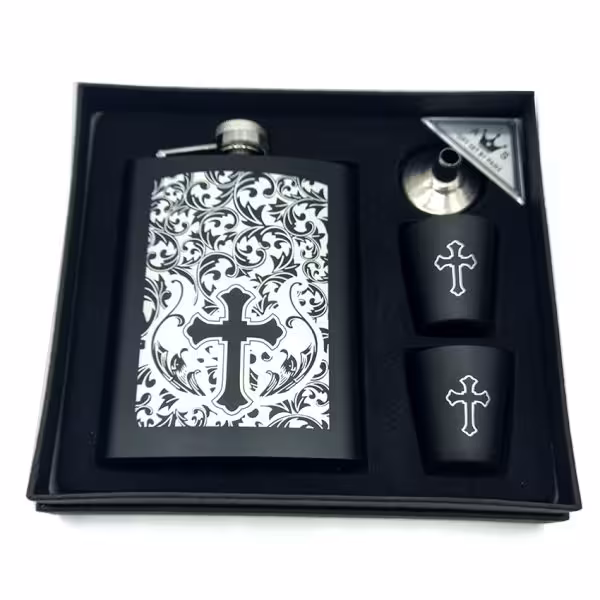 ست قمقمه جیبی استیل دوشات صلیب 270cc کد L520408