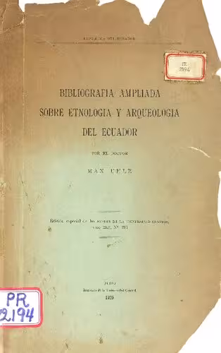 خرید و دانلود نسخه کامل کتاب Bibliografía ampliada sobre etnología y arqueología del Ecuador