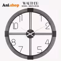 ساعت دیواری قطر 80 ترکیب چوب و فلز M8072-GR-BL