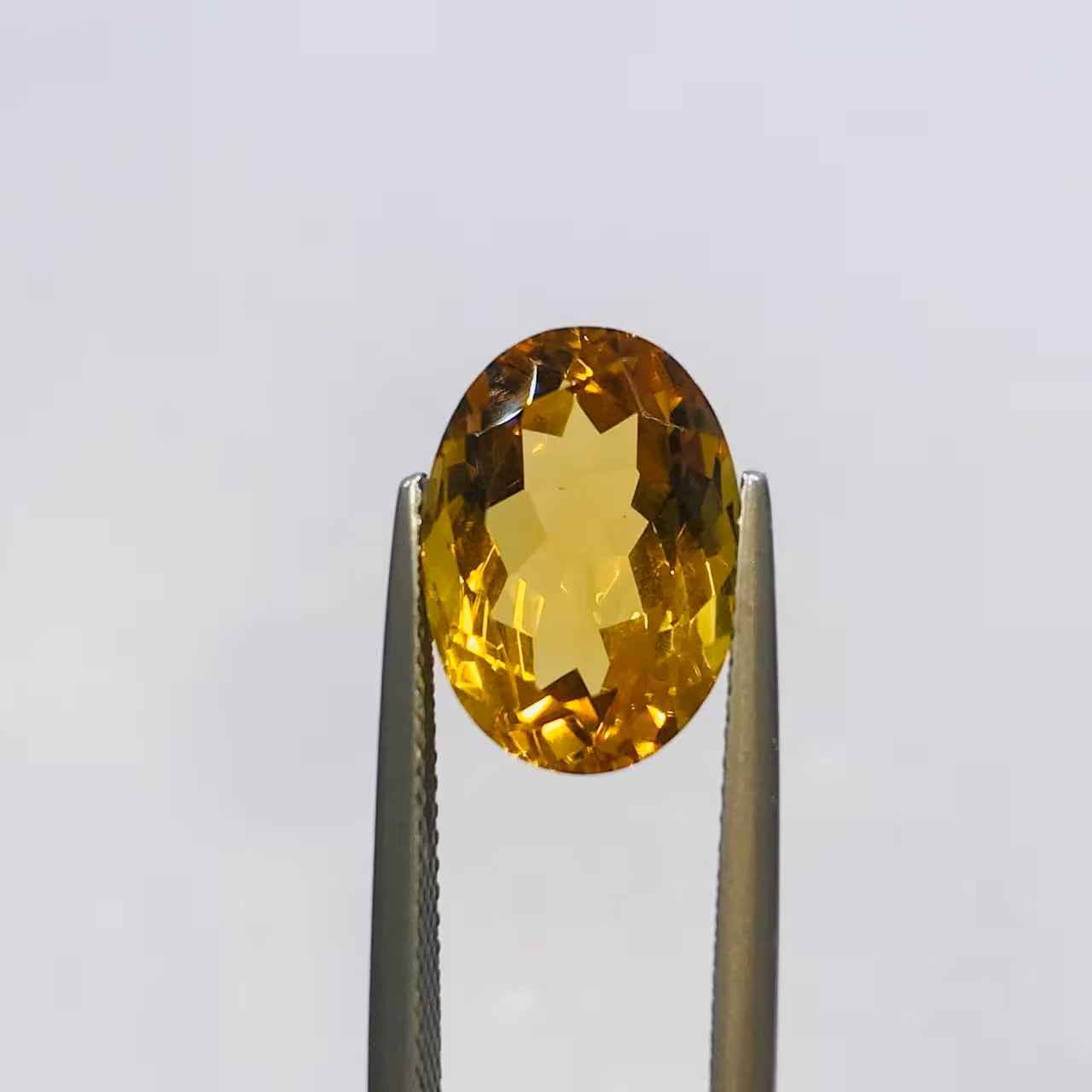 نگین سیترین طلایی اصل سایز 14*10