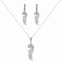 نیم ست زنانه جواهری نقره مدل NI F3