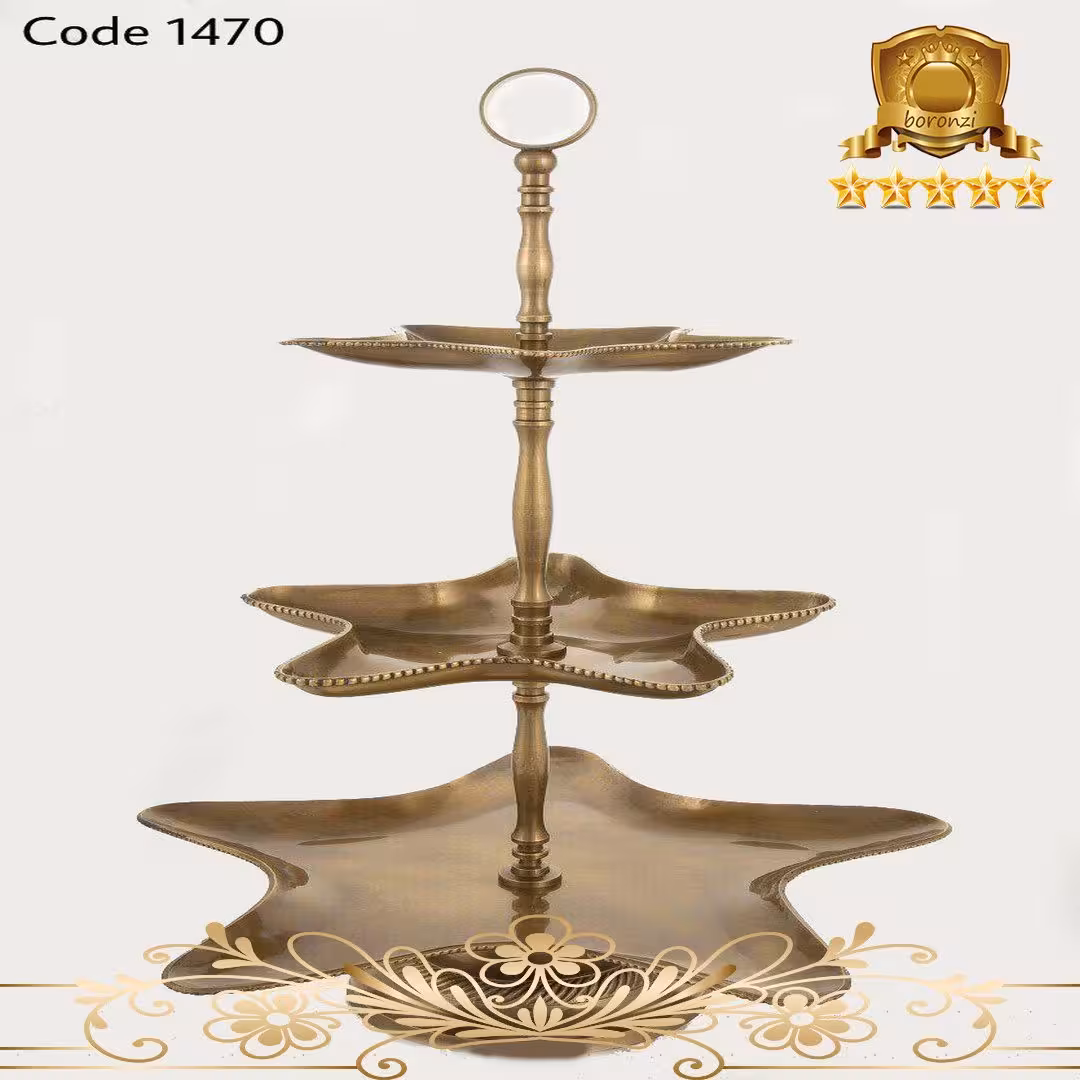 ظرف سه طبقه برنجی آنتیک کد 1470