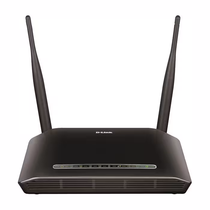 مودم روتر ADSL2 Plus بی‌سیم N300 دی-لینک مدل DSL-2750U (مشکی، بدون USB، نسخه هند)