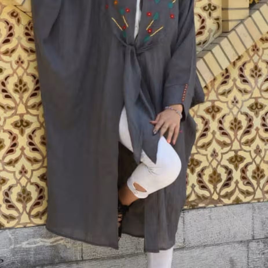 مانتو بلند ،گشاد،کیمونو خنک،گلدوزی،شیک،