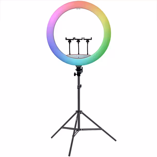 رینگ لایت مدل MJ56-RGB K به همراه سه پایه نگهدارنده