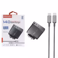 شارژر دیواری فست و PD سه پورت Promate مدل GaNCharge 140W - مشکی