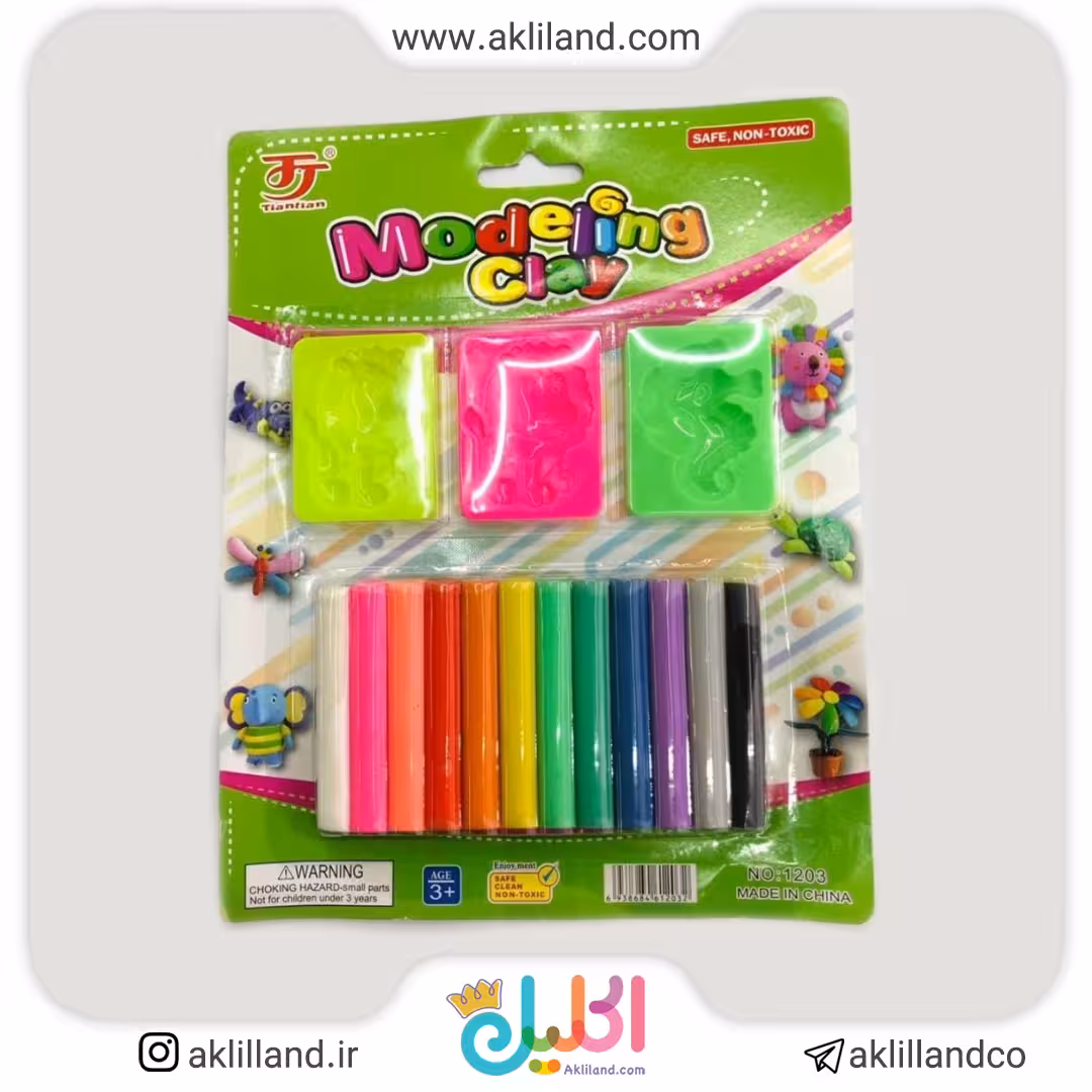 خمیر کلی بسته 12 عددی قلمی (مدل قالب رندوم)