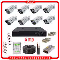 پکیج دوربین مداربسته 5 مگاپیکسل 8 کانال حرفه ای دید درشب رنگی گودگارد مدل G-BA4313