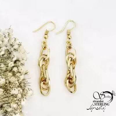 گوشواره مجلسی مشابه طلا ضدحساسیت کد 20102