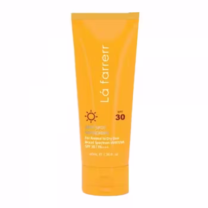 کرم ضدآفتاب بی رنگ پوست خشک SPF30 لافارر