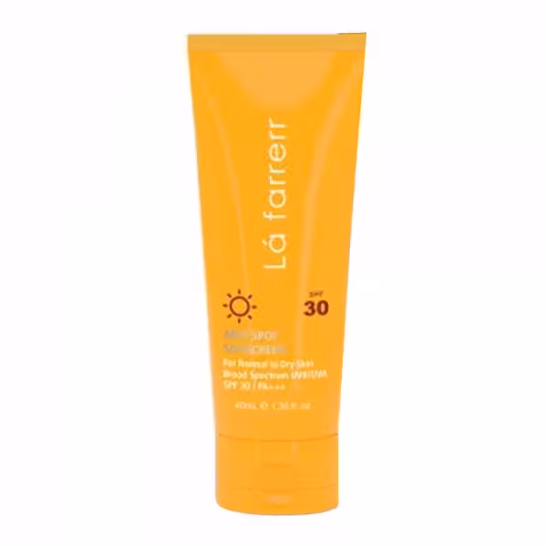 کرم ضدآفتاب بی رنگ پوست خشک SPF30 لافارر