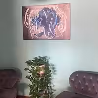 تابلو بوم تلفیقی نقاشیخط دیجیتال آرت گالری چارگوش  2557