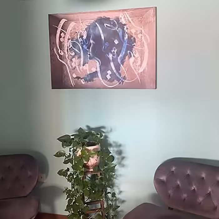 تابلو بوم تلفیقی نقاشیخط دیجیتال آرت گالری چارگوش  2557