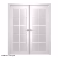 درب پذیرایی دو لنگه شیشه‌خور با رنگ سفید کد 1152