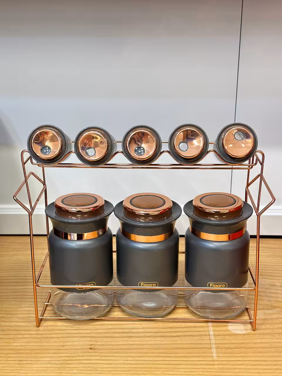 پاسماوری 8 پارچه فیگارو طوسی رزگلد 0947