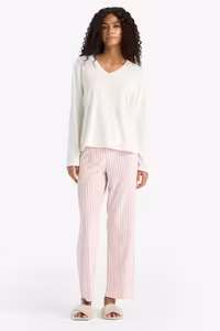 ست لباس راحتی زنانه زرشکی دفکتو