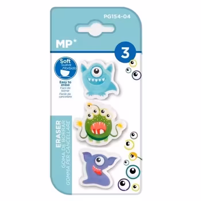 سر مدادی و پاک کن هیولا ام پی کد PG154-04 بسته 3 عددی