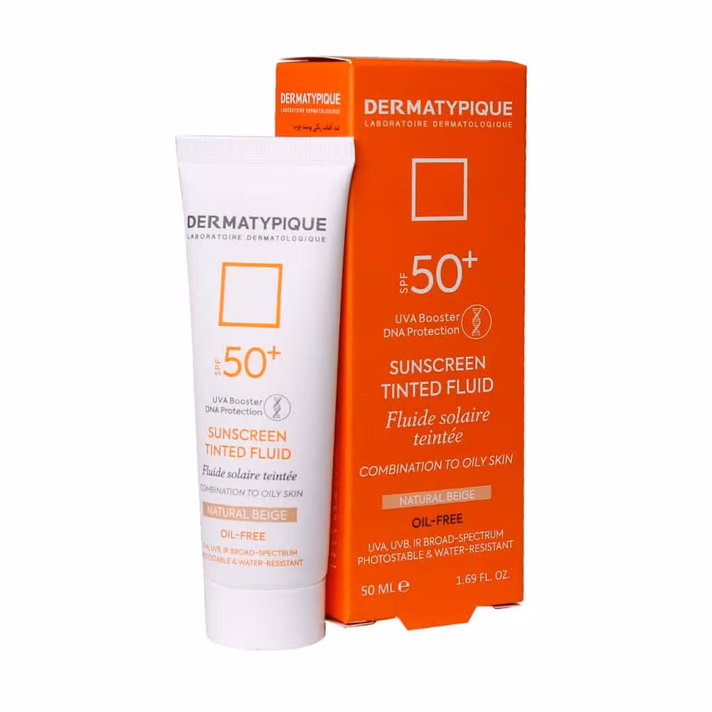 ضد آفتاب رنگی فلویید پوست مختلط و چرب SPF50 بژ طبیعی درماتیپیک 50 میلی لیتری