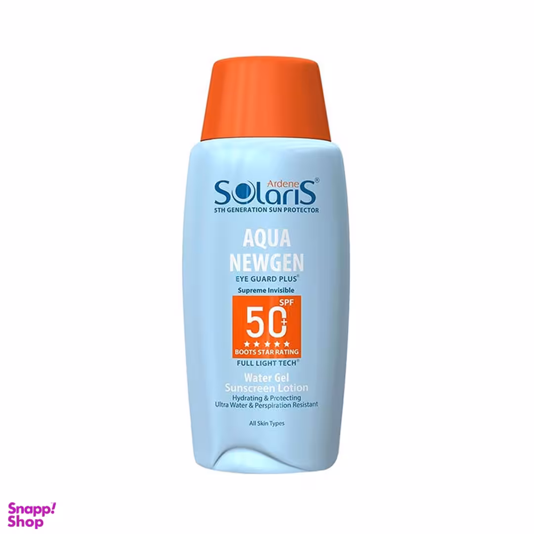 ضد آفتاب واتر ژل فاقد چربی بی رنگ آردن سولاریس مدل Aqua Newgen حجم 100 میلی لیتر