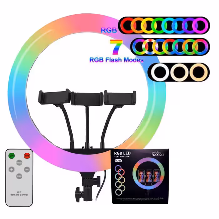 رینگ لایت RGB مدل MJ36 (سایز 14 اینچ)