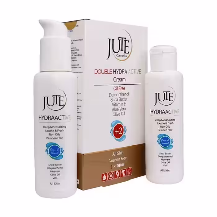 پک دوعددی کرم مرطوب کننده و آبرسان ژوت مناسب انواع پوست JURE DOUBLE HYDRA ACTIVE CREAM 2*120 ML