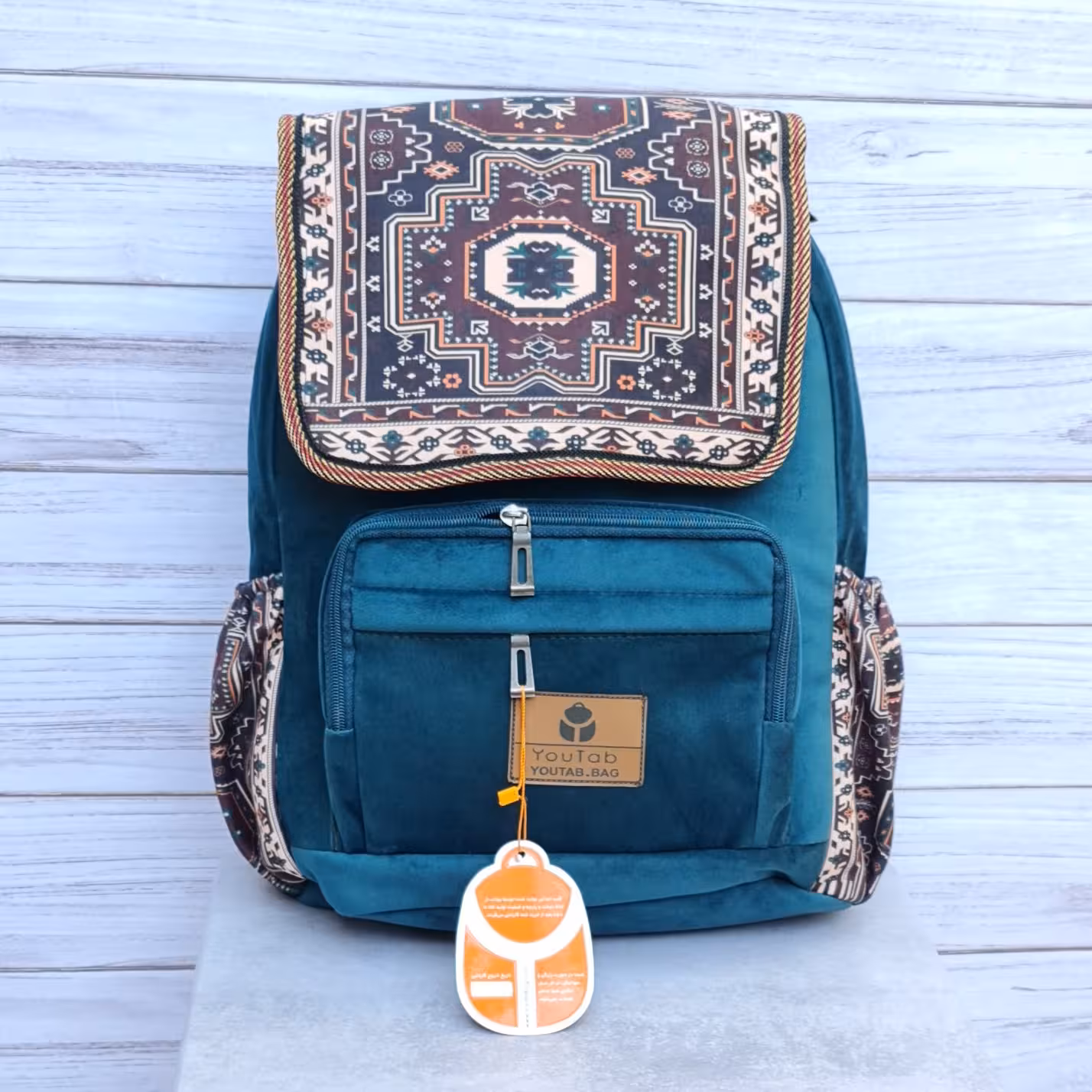 کوله پشتی آریو طرحدار یوتاب با پارچه میکرو درجه یک و فینو و چرم دوزی داخل کیف مدل 7042