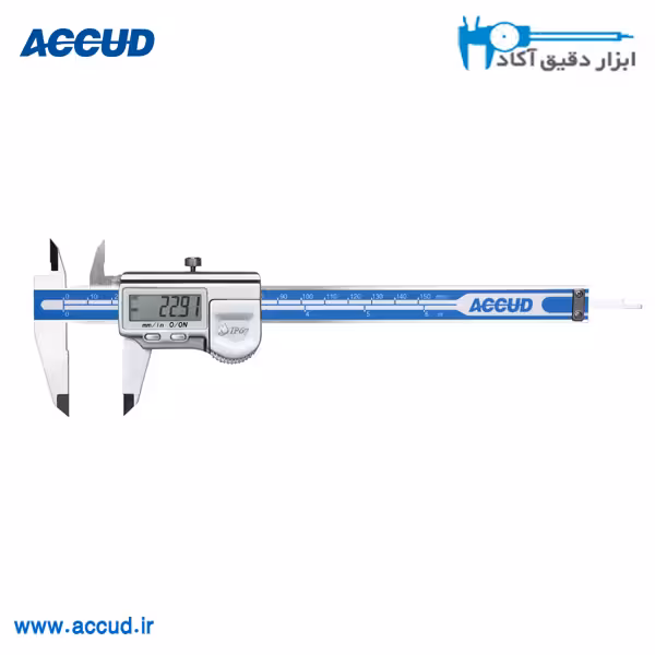 کولیس دیجیتال (ضدآب) 30 سانتی متر صفحه فلزی (Accud) (اکیود اتریش) مدل 112-012-12