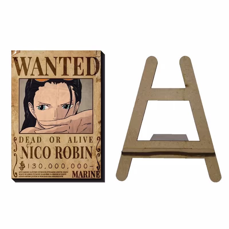 تابلو شاسی مدل انیمه وان پیس اعلامیه طرح نیکو رابین به همراه پایه شاسی | دنیای قاب