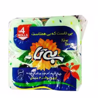 دستمال توالت تمام رنگی چهار لایه بی تا بسته 4 عددی