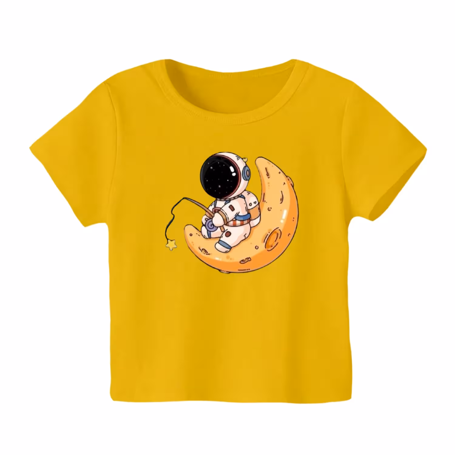 تی شرت آستین کوتاه بچگانه مدل فضانورد کد 21 رنگ زرد