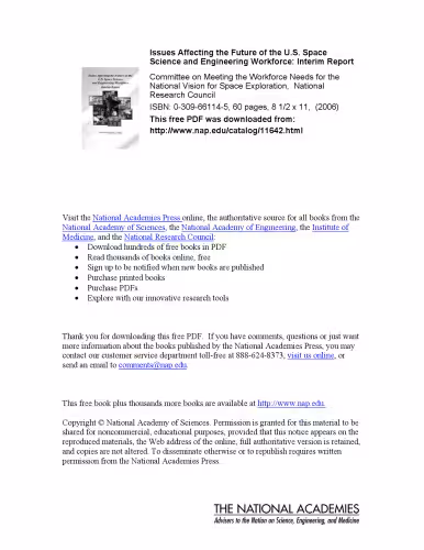 خرید و دانلود نسخه کامل کتاب Issues Affecting the Future of the U.s. Space Science And Engineering Workforce: Interim Report
