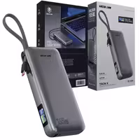 پاوربانک 20000mAH سوپرفست کابل متصل 165وات صفحه نمایش دار گرین لاین مدل Green Lion Tron X GL-PX53