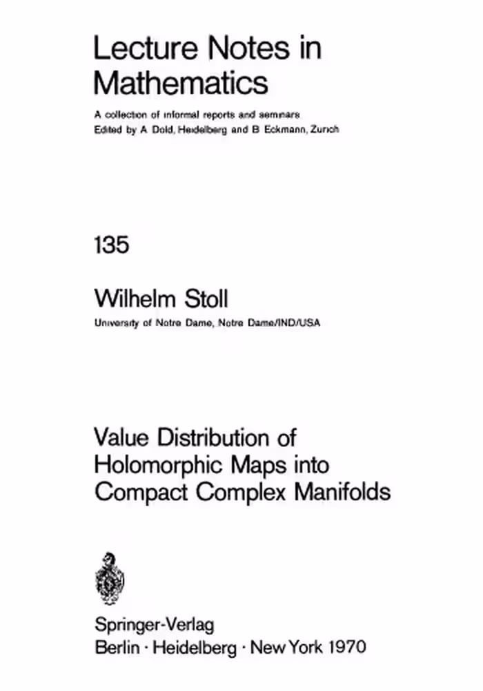 خرید و دانلود نسخه کامل کتاب Value Distribution of Holomorphic Maps into Compact Complex Manifolds