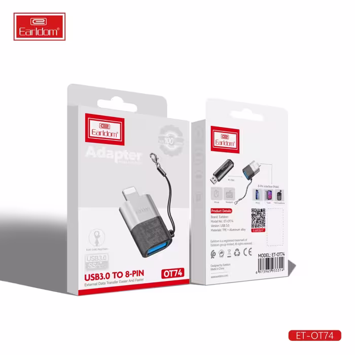 مبدل اوتی‌جی آیفون یواس‌بی به لایتنینگ ارلدامEarldom Adapter Lighting ET-OT74 IOS adapter