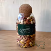 آجیل چهار مغز شور اعلا نیم کیلویی طرح شیشه ای بژوار