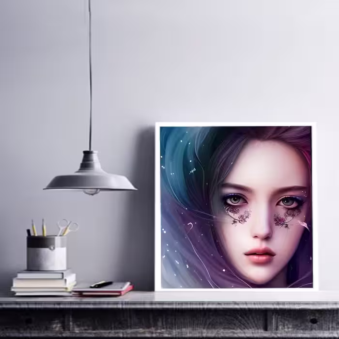 تابلو سابلیمیشن سایز 20در 25 سانتیمتر روی ام دی اف 5 میل با طرح هنری ورویایی
