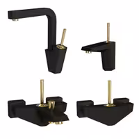 ست 4تکه شیرالات شودر مدل تیفانی مشکی طلایی