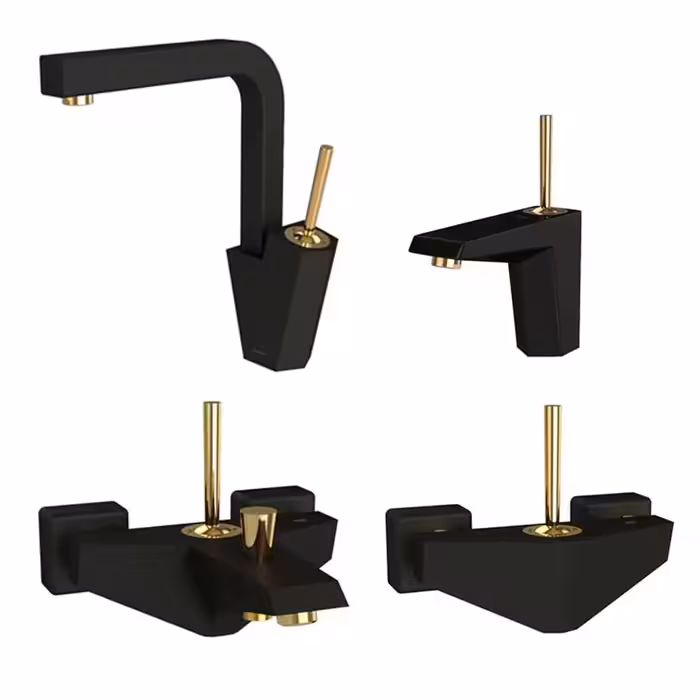 ست 4تکه شیرالات شودر مدل تیفانی مشکی طلایی